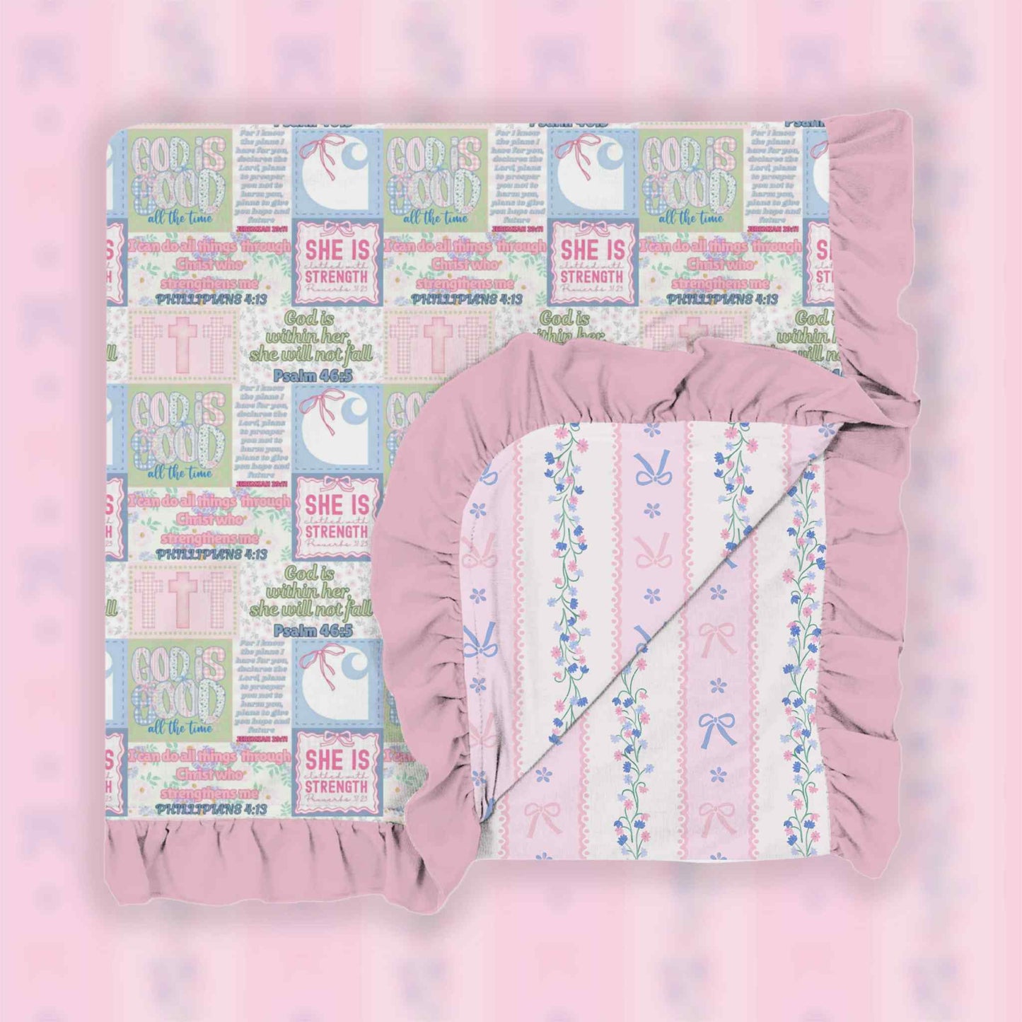 Pretty in Prayer 50x50 triple layer Blankyy